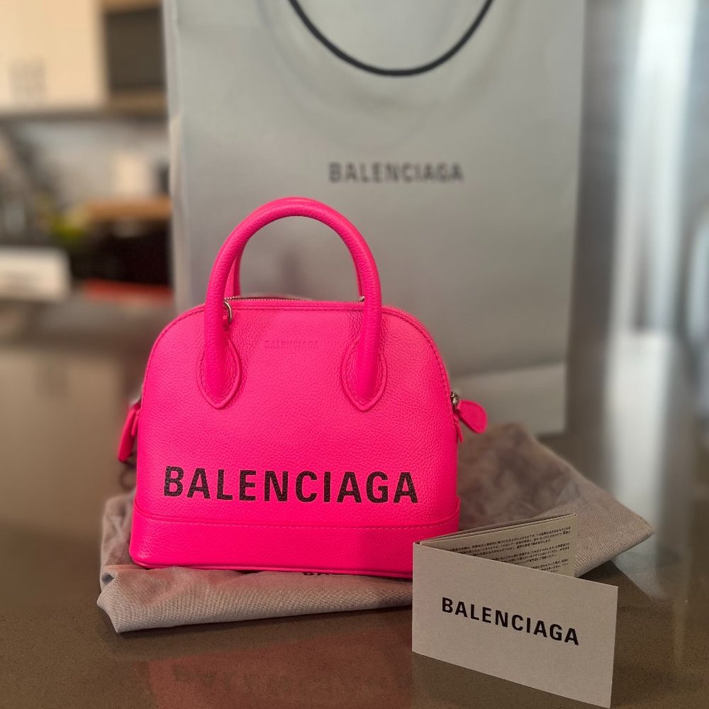 NEVER USED Pink Balenciaga XXS Ville Leather Top Handle Bag